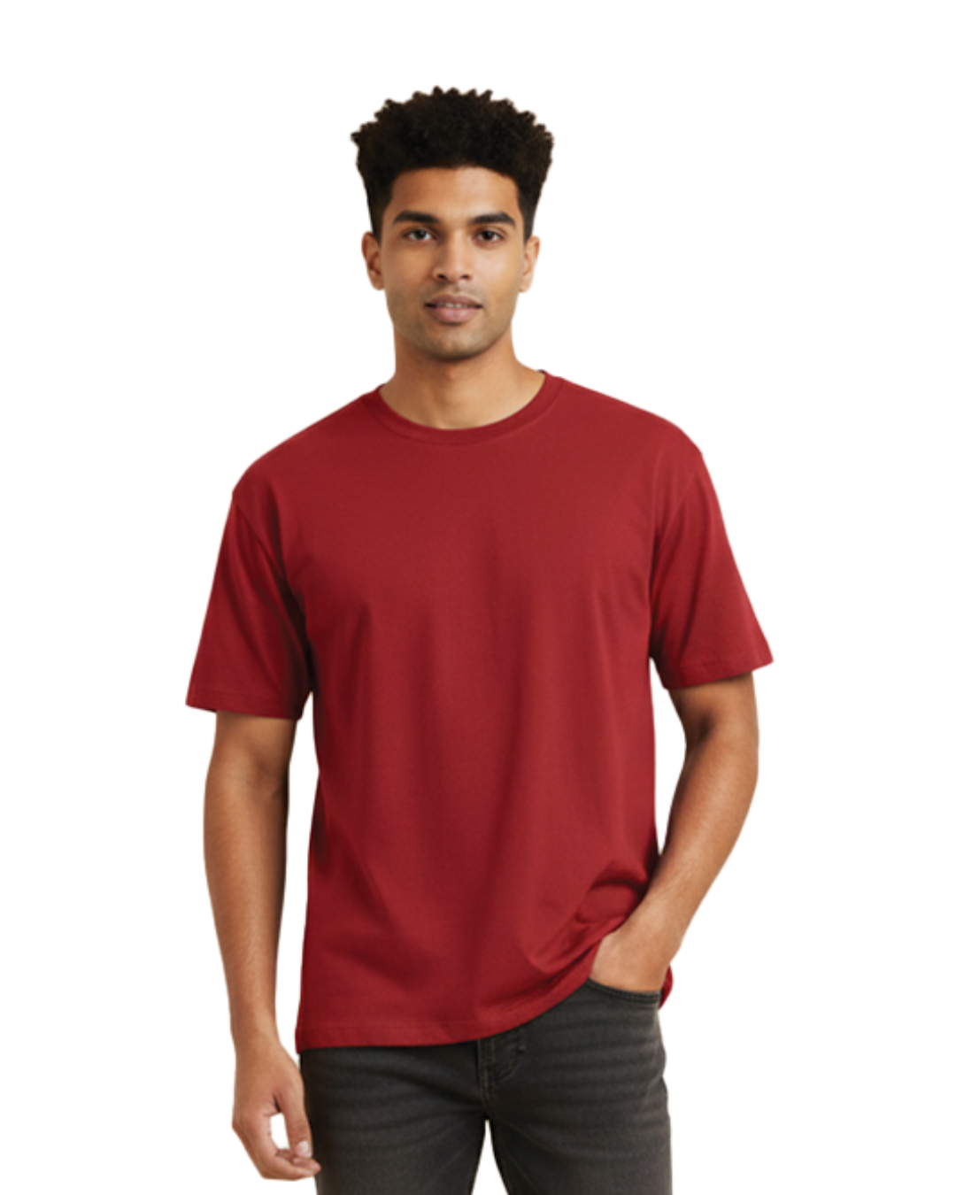 Unisex Male Classic Crew T-Shirt | UC21 | Red | Plain