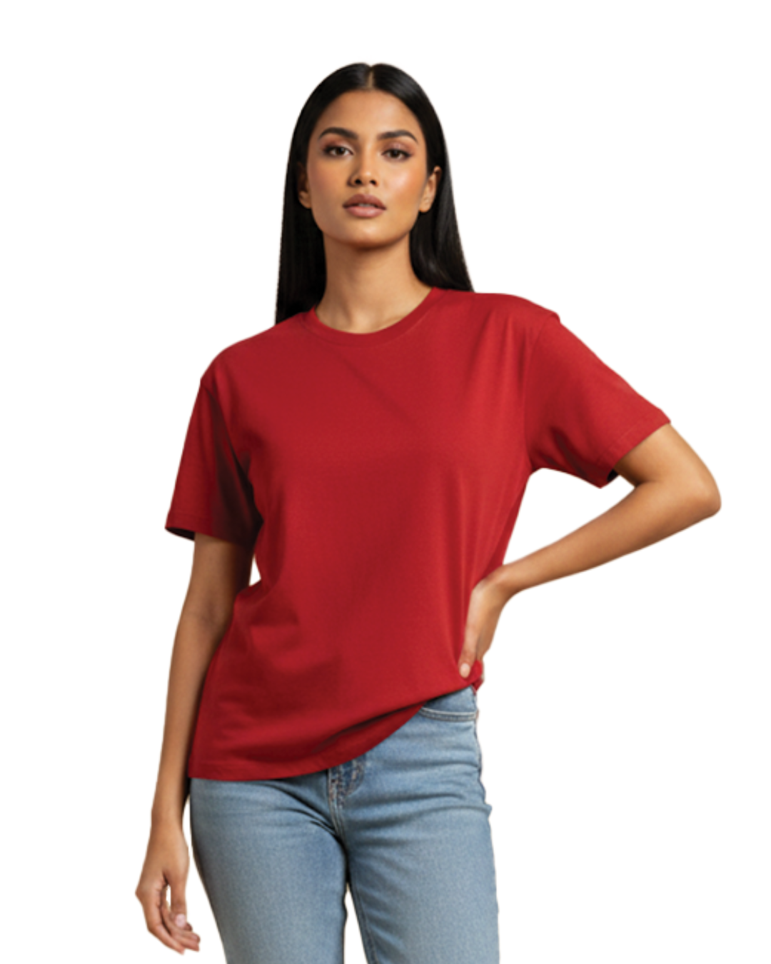 Unisex Male Classic Crew T-Shirt | UC21 | Red | Plain