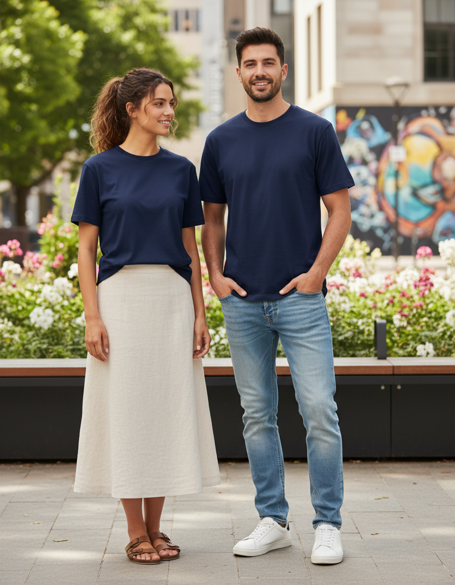 Unisex Male Classic Crew T-Shirt | UC21 | Royal Blue | Plain