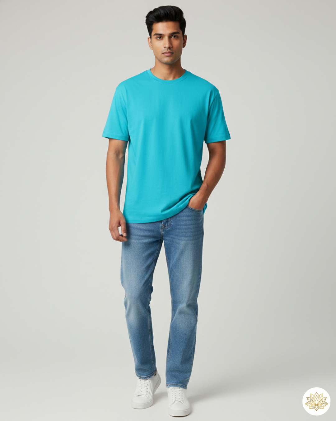 Unisex Male Classic Crew T-Shirt | UC21 | SkyBlue | Plain