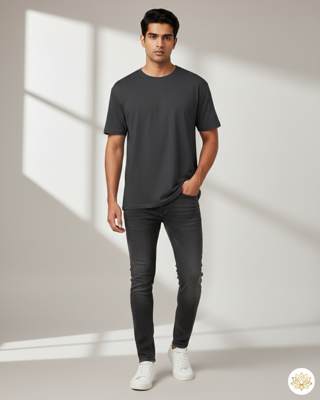 Unisex Male Classic Crew T-Shirt | UC21 | Steel Grey | Plain