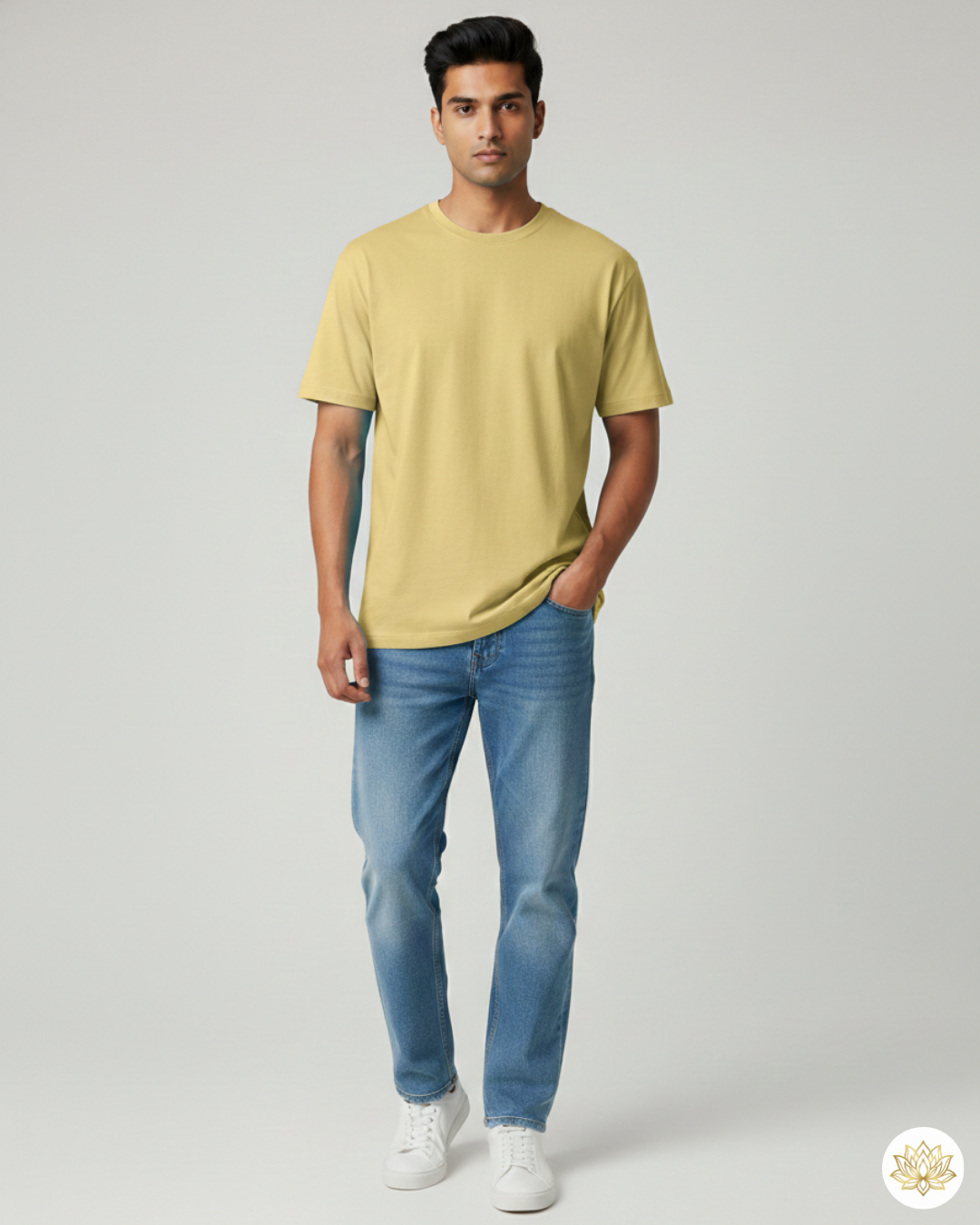 Unisex Male Classic Crew T-Shirt | UC21 | Yellow | Plain