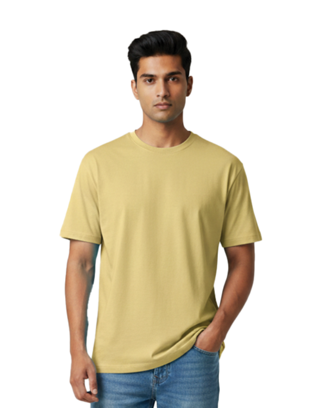 Unisex Male Classic Crew T-Shirt | UC21 | Yellow | Plain