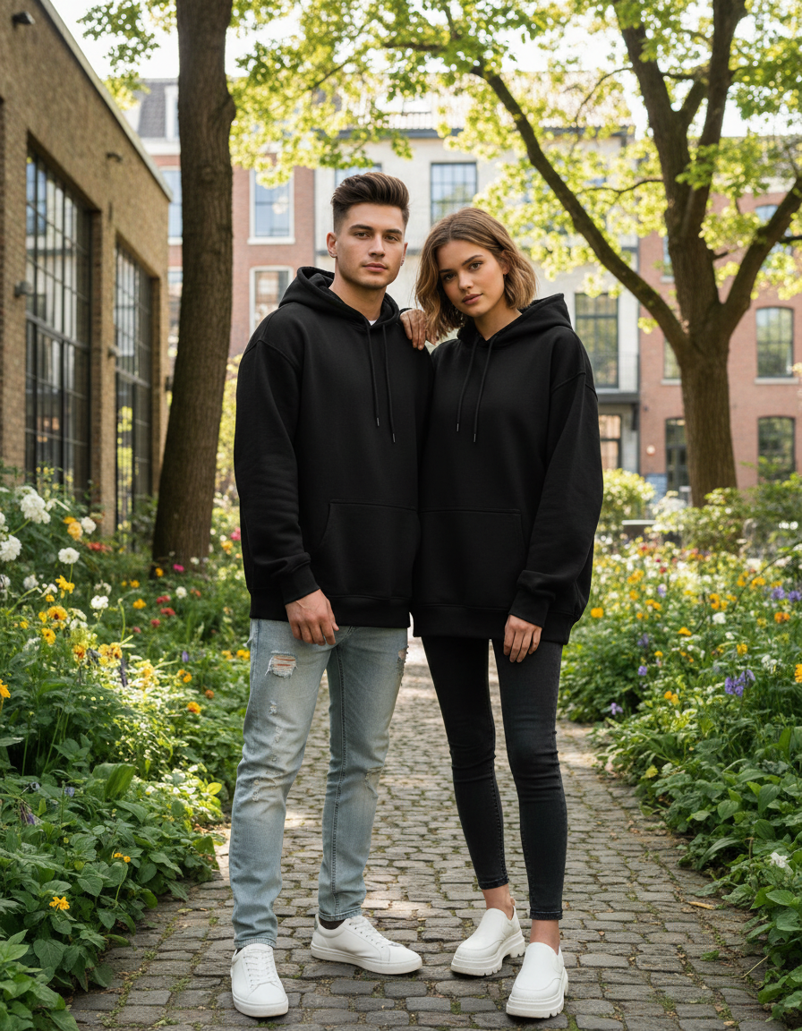 Unisex Oversized Hoodie | UH32 | Black | Plain