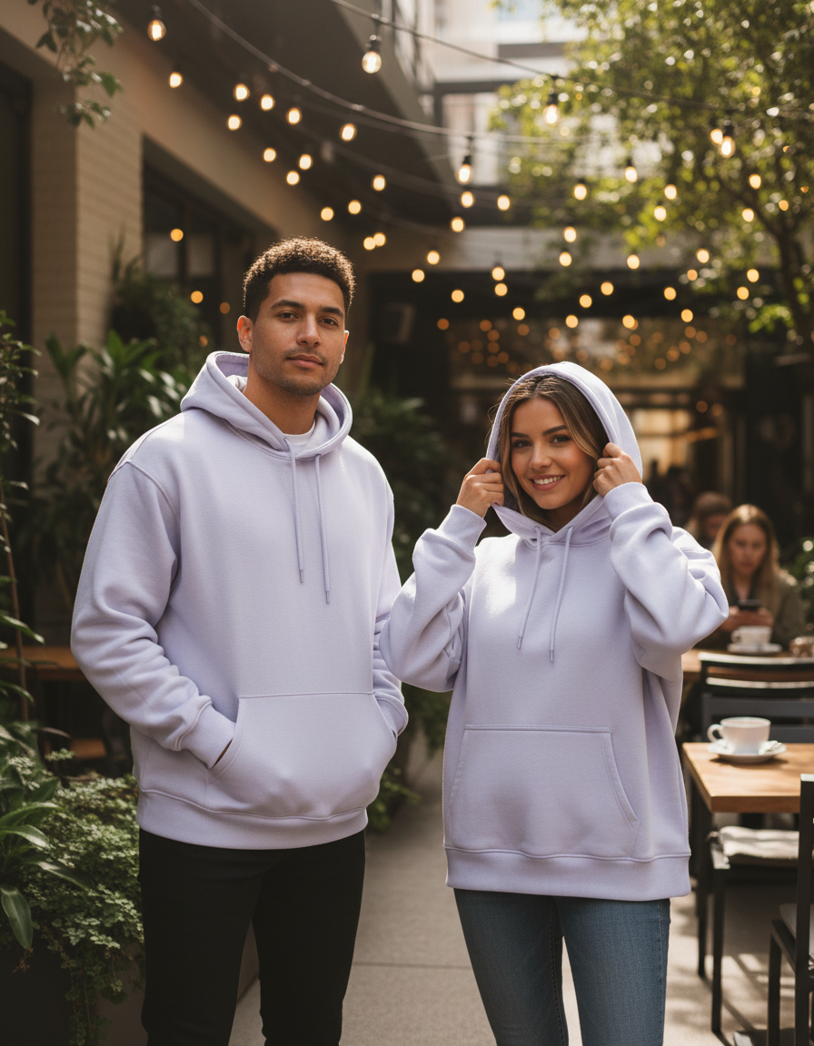 Unisex Oversized Hoodie | UH32 | Lavender | Plain