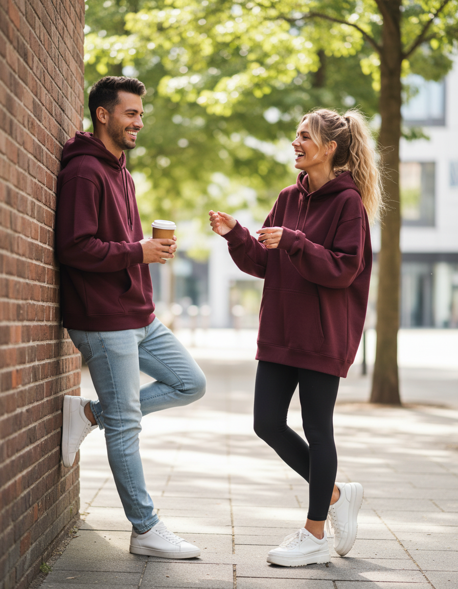 Unisex Oversized Hoodie | UH32 | Maroon | Plain