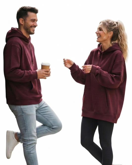 Unisex Oversized Hoodie | UH32 | Maroon | Plain
