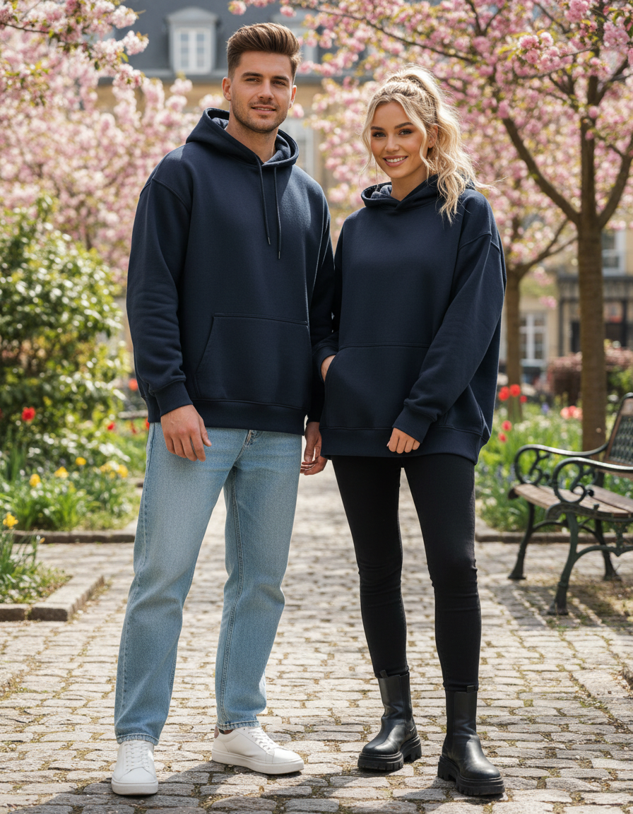 Unisex Oversized Hoodie | UH32 | Navy Blue | Plain