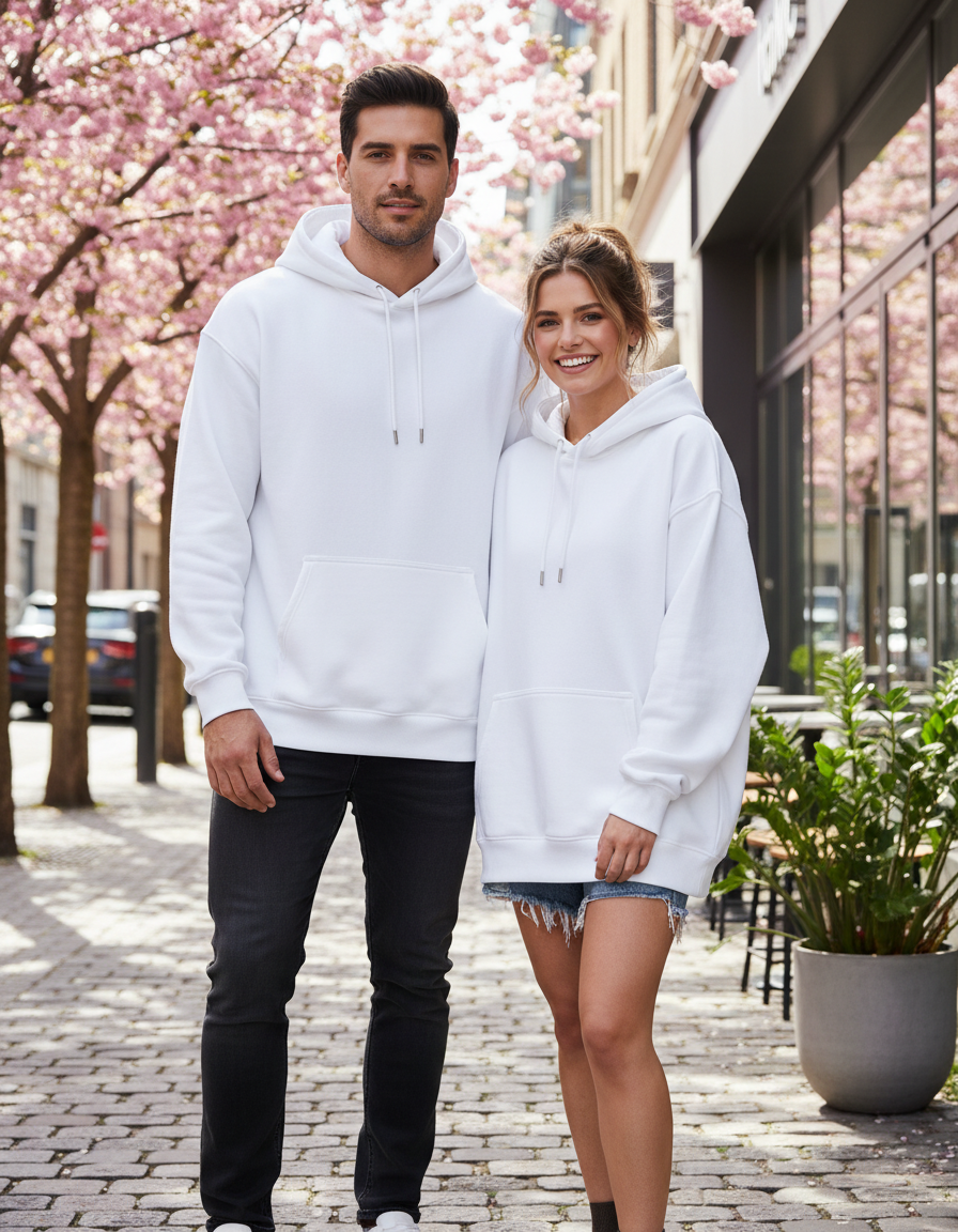 Unisex Oversized Hoodie | UH32 | White | Plain