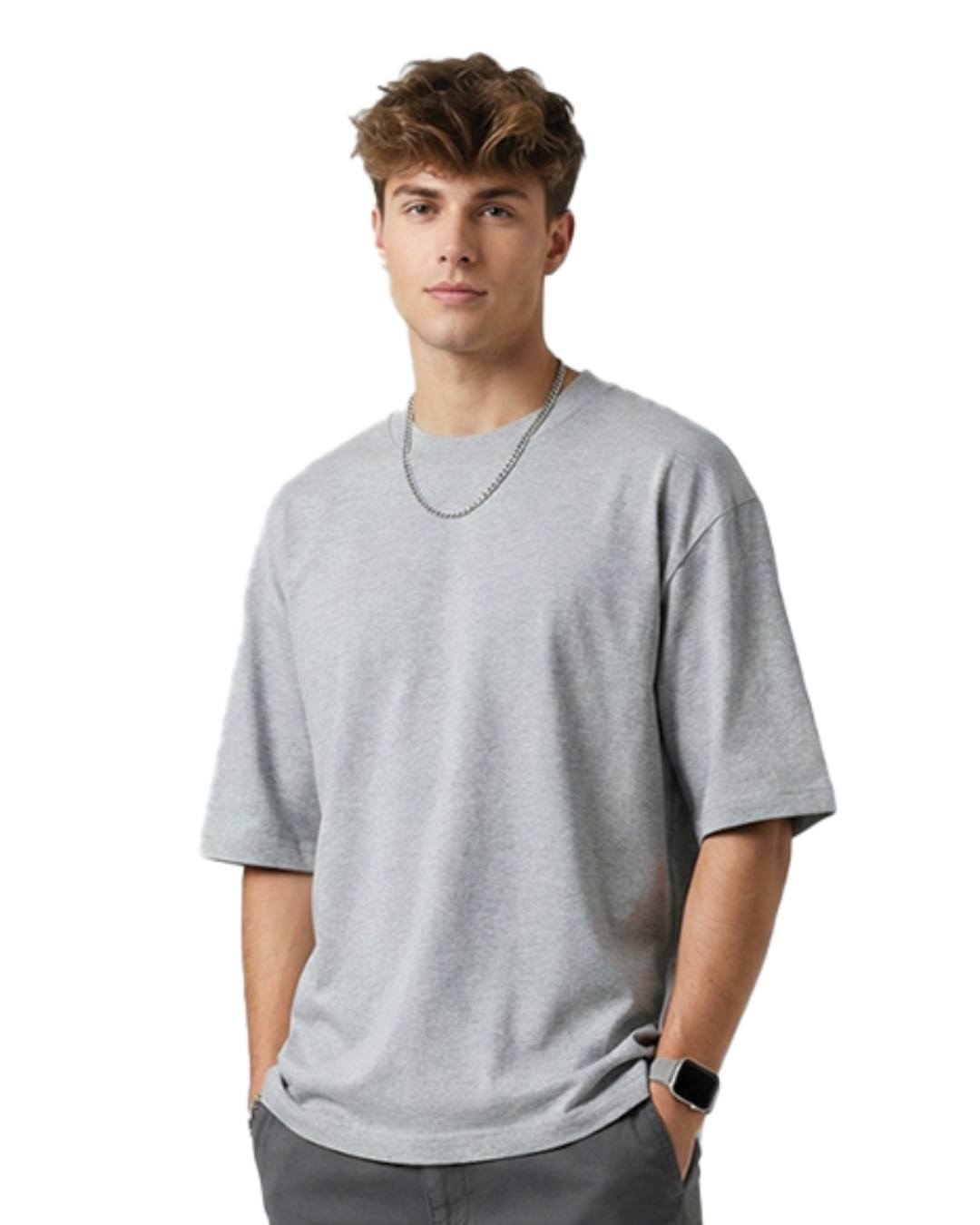 Unisex Oversized Classic T-Shirt | Grey Melange | Plain