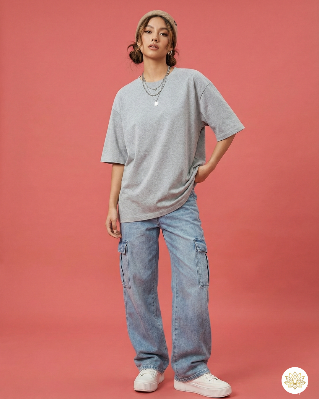 Unisex Oversized Classic T-Shirt | Grey Melange | Plain