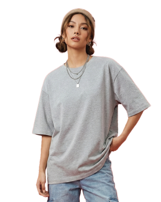 Unisex Oversized Classic T-Shirt | Grey Melange | Plain