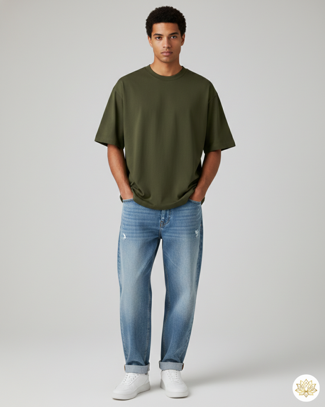 Unisex Oversized Classic T-Shirt | Olive Green | Plain