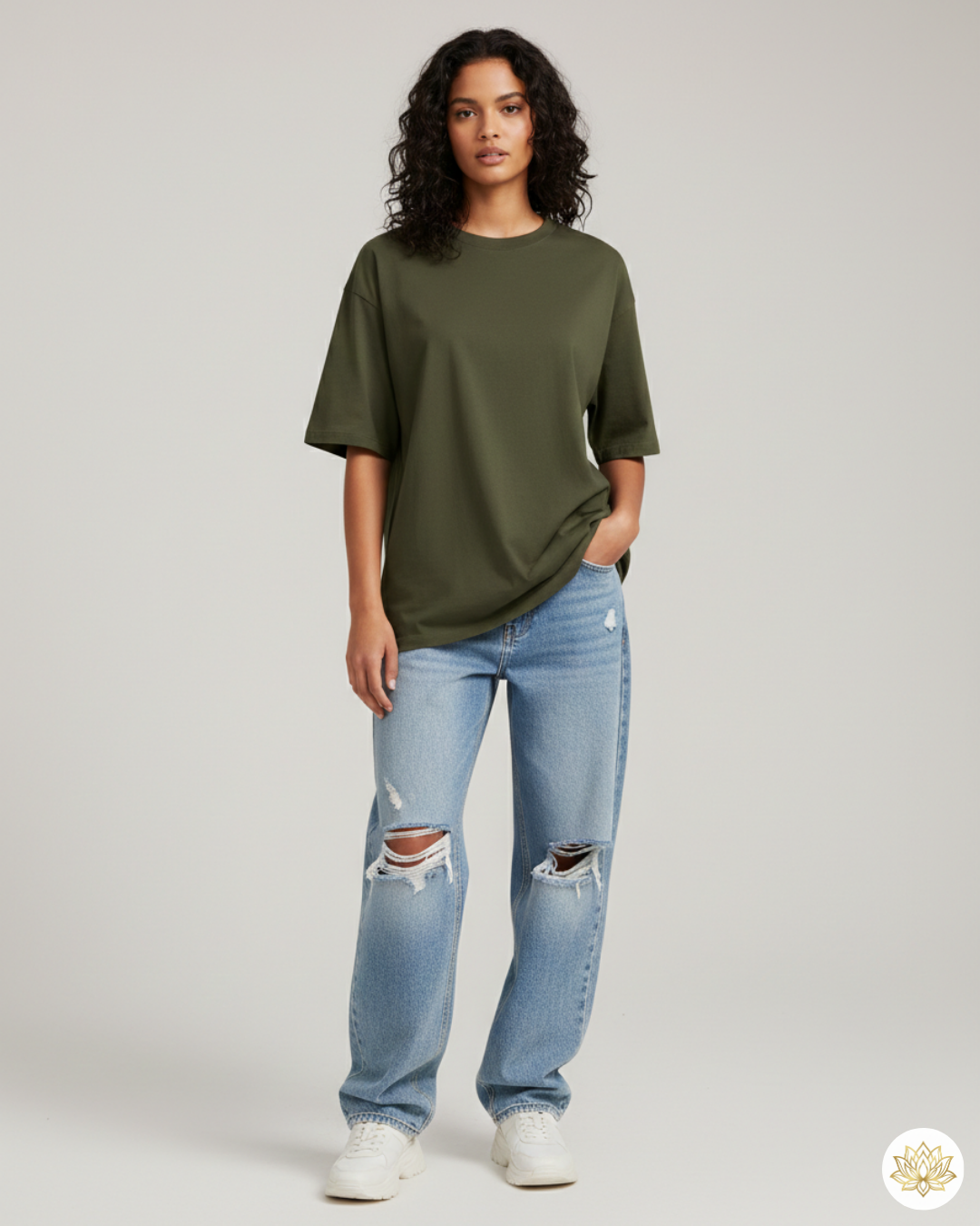 Unisex Oversized Classic T-Shirt | Olive Green | Plain