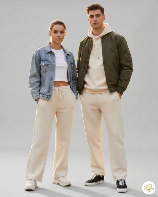 Unisex Sweatpants | US52 | Off White | Plain