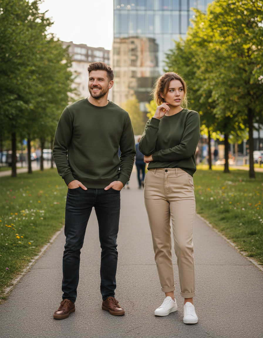 Unisex Sweatshirt | UH26 | Olive Green | Plain