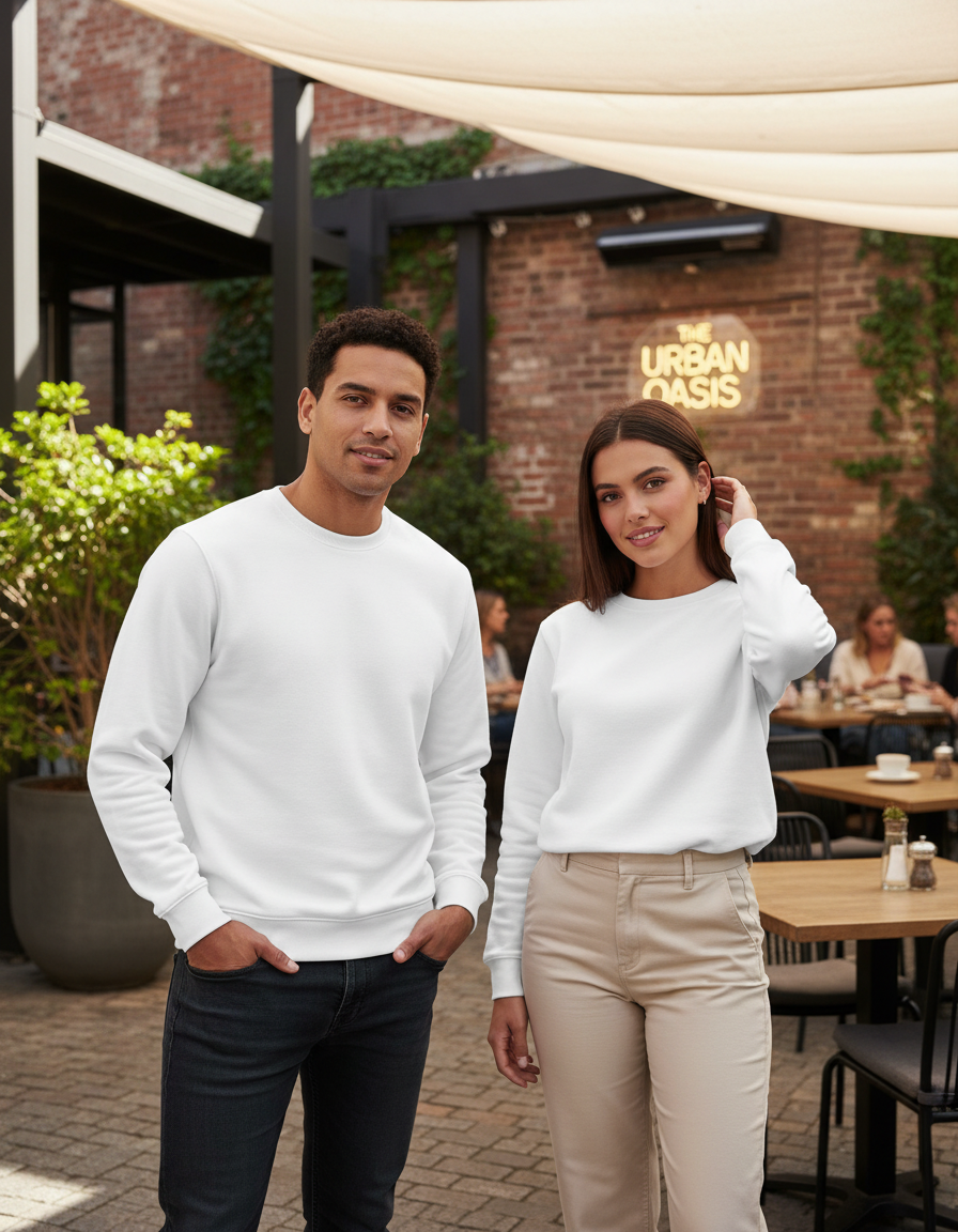 Unisex Sweatshirt | UH26 | White | Plain
