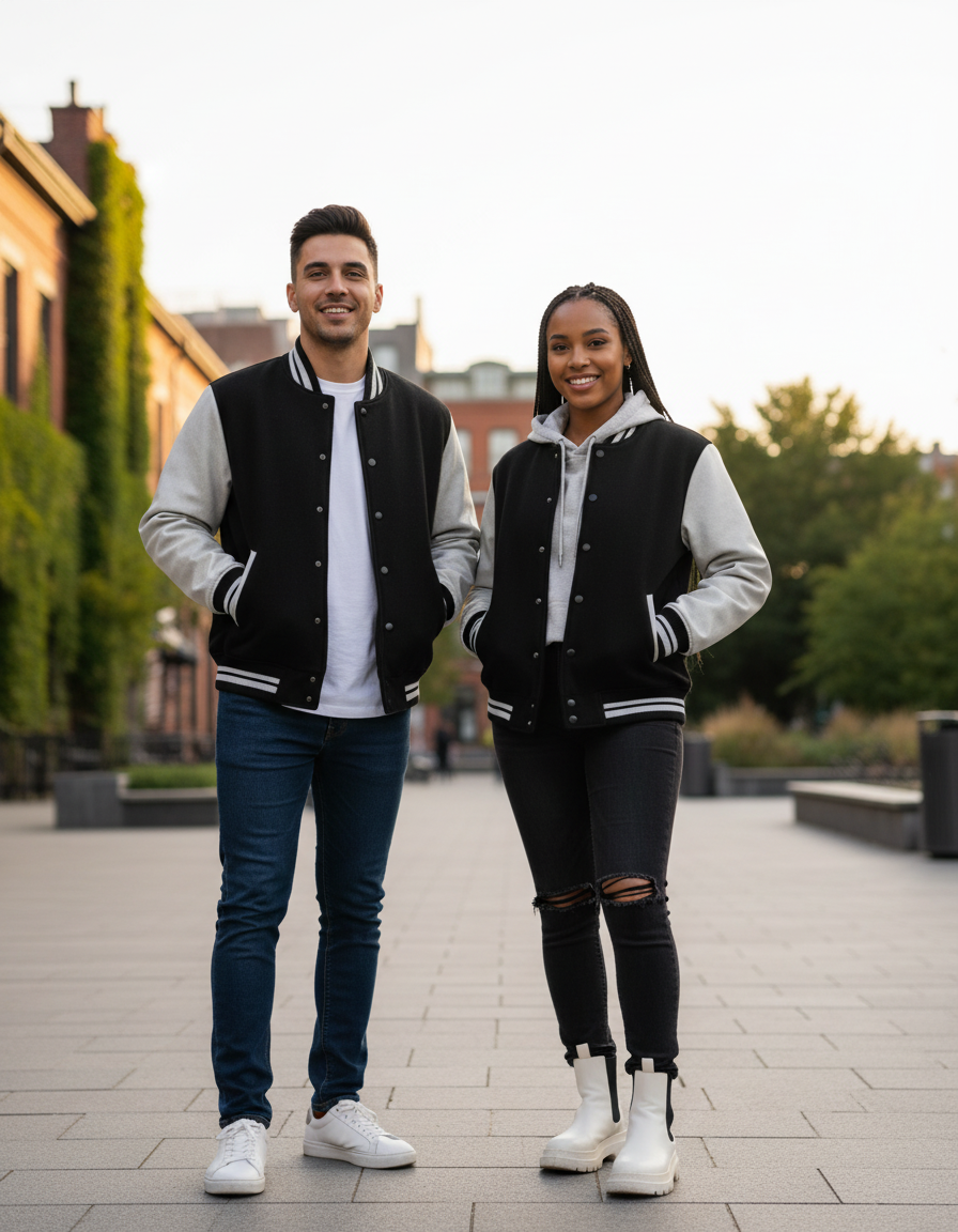 Unisex Varsity Jacket | UJ31 | Black | Plain