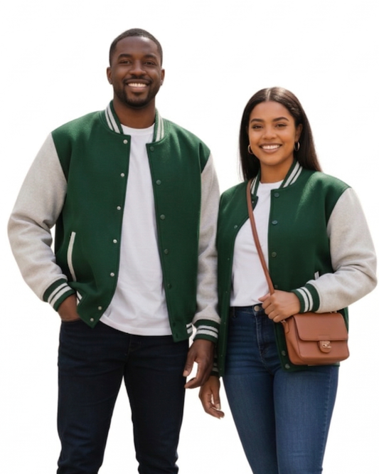 Unisex Varsity Jacket | UJ31 | Bottle Green | Plain