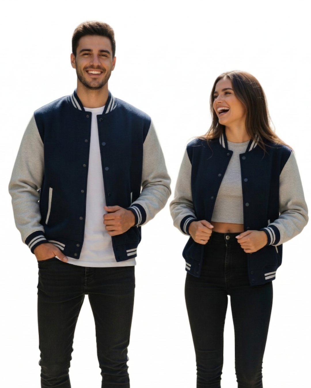 Unisex Varsity Jacket | UJ31 | Navy Blue | Plain