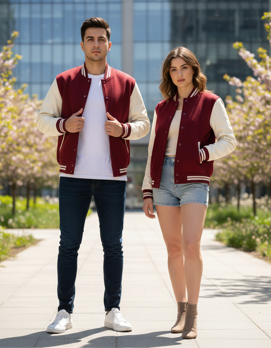 Unisex Varsity Jacket | UJ31 | Red | Plain